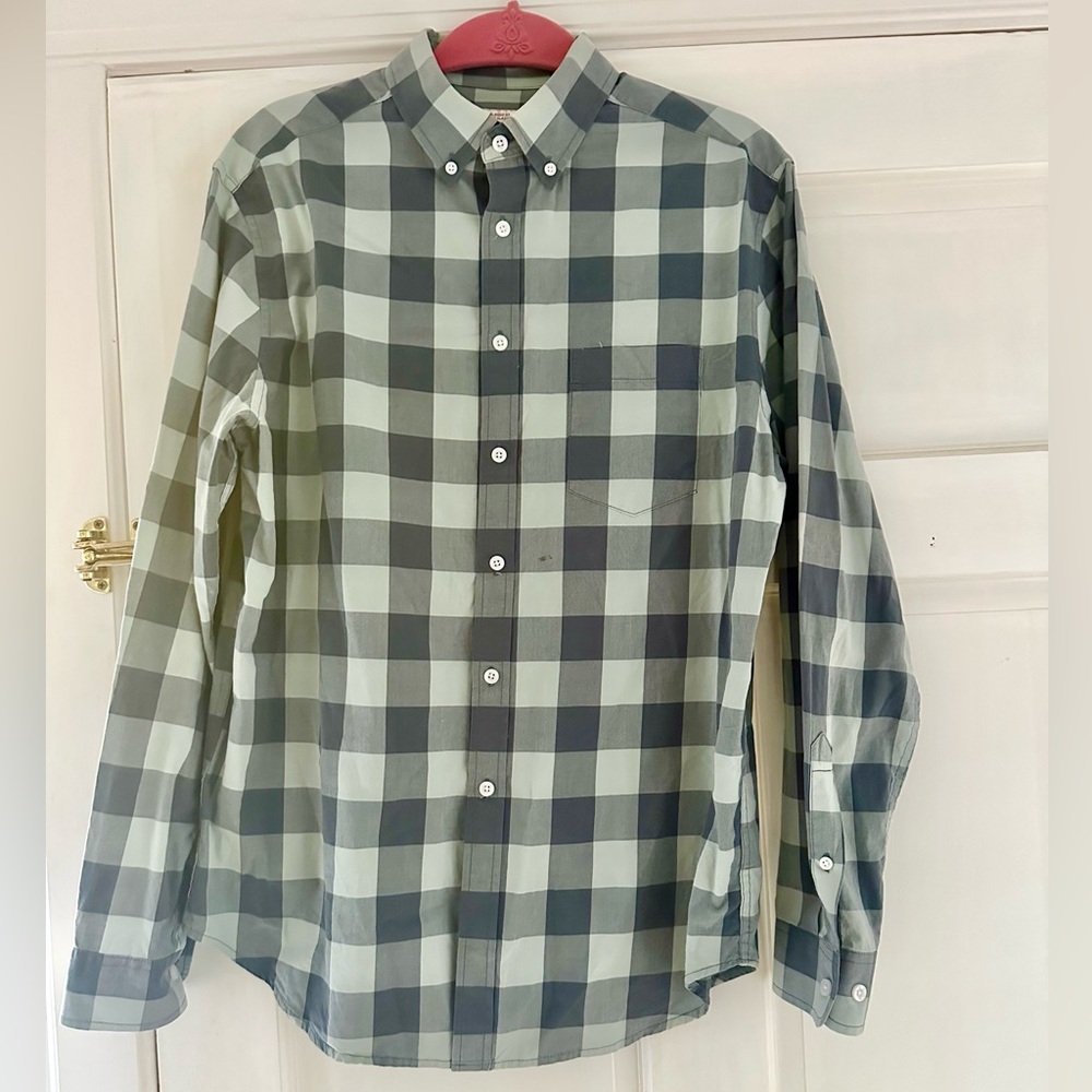 Merona Men's Plaid Shirt - Green and Gray plaid sz m